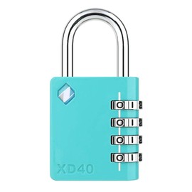 Zarker XD40 Padlock- 4 Digit Combination Lock for Gym, Sports, School & Employee Locker, Outdoor,Toolbox, Case, Fence and Storage - Metal & Steel - Easy to Set Your Own Combo - 1 Pack(Emerald)