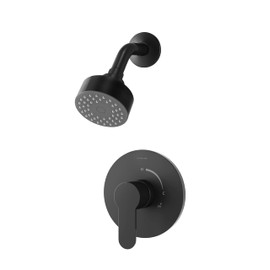 Symmons Identity Wall Mounted Shower Trim Kit with Single Handle, Single Spray in Matte Black 2.0 GPM (Valve Not Included)