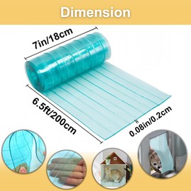 Dog Door Replacement Flaps, Safe PVC Kennel Flap, Plastic Vinyl Door Strips Transparent Puppy Door Flap Strips for DIY Dog or Cat Door, Easy to Cut & Install (6.5ft x 7")