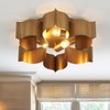 VILUXY 19" Flush Mount Ceiling Light, Antique Gold Leaf Finish