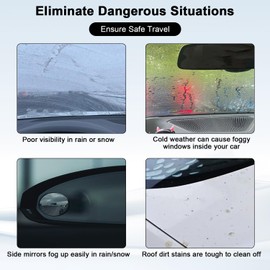 Side Mirror Squeegee, Car Mirror Squeegee, Retractable Car Rearview Mirror Wiper for All Vehicles, Universal Automotive Accessories