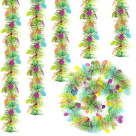 SilverChry Easter Tinsel Decorations, Easter Garland Made of Plastic, Garland for Outdoors, Easter Garland Spring Garland Egg Garland, Easter Decoration Festival, Easter Decoration Banner, Easter