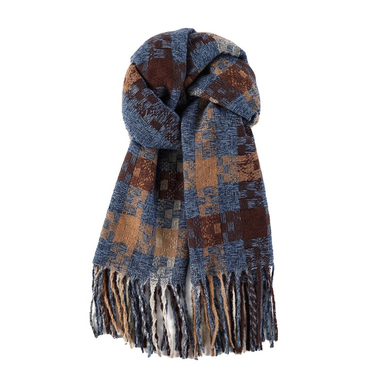 Candsliky Winter Plaid Blanket Scarf, Long Warm Shawl for Women,