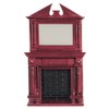 Dollhouse Miniature Wooden Furniture Mahogany Fireplace with Mantle Mirrror