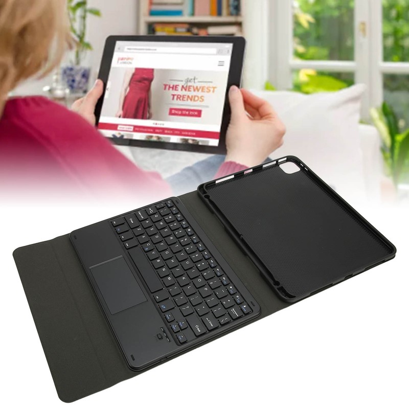 Tablet Keyboard Trackpad Magnetic Auto Sleep Kickstand Pencil Holder Wireless