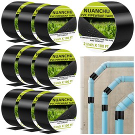 Nuanchu 10 Pcs 2" x100ft Pipe Wrap Tape, 8.0mil PVC Corrosion Protection