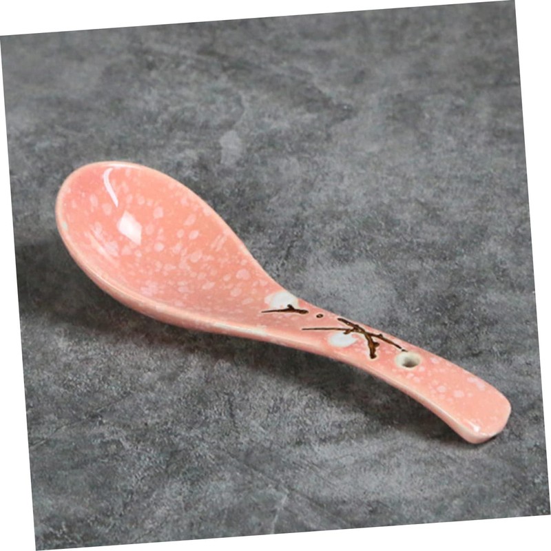COLLBATH Japanese Spoons Ceramic Soup Spoons Set Creative Design Hand