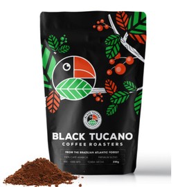 Black Tucano Specialty Coffee -Brazilian Ground Medium Roast Coffee - Premium Blend Ground Coffee - 8.8 Ounces 250 Gr