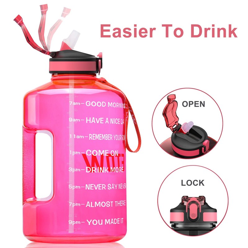 ETDW Gallon Water Bottle Jug witth Straw Cleaning Brush, 128oz