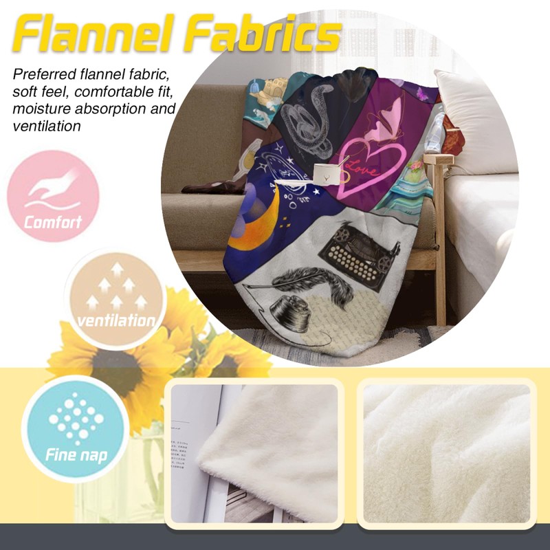 Generic Music Elements Aesthetics Throw Blanket Flannel Lightweight Livingroom Sofa