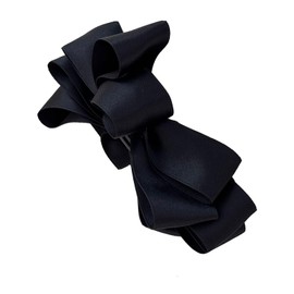 RuiMi Black Ribbon Hair Clip On Back Exquisite High Ponytail Fixed Hairpin Hair Ornament