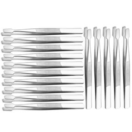 VILLFUL 15pcs Stainless Steel Flat Head Tweezers for False Lashes Precision Eyebrow Tweezers Stamp Clips Multipurpose Lash Applicator for Collectors