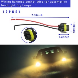 Augeny 2PCS H8 H9 H11 Female Adapter Wiring Harness Sockets Wire, Universal Car Headlight Lampholder Wire for Headlights & Fog Lights, Corrosion Resistant Auto Headlight Wiring Harness