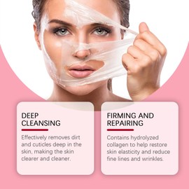 Collagen Night Wrapping Mask, Collagen Face Mask Overnight, Overnight Collagen Wrapping Mask - Deep Hydration, Reduces Wrinkle & Improves Skin Elasticity, Korean Collagen Face Mask(Brush Included)