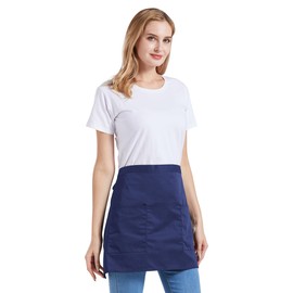 Nanxson Unisex Half Waist Apron Kitchen Apron Cooking Apron Waiter Apron Bistro Apron with 2 Pockets for Kitchen, Restaurant, Cafe