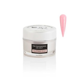 TONES Nail Builder Gel - Premium Self Leveling Builder Gel and Nail Extension Gel for Professional Nail Design - Salon-Quality LED and UV Nail Building Gel - (0.5 Fl Oz, Glittery Pink)