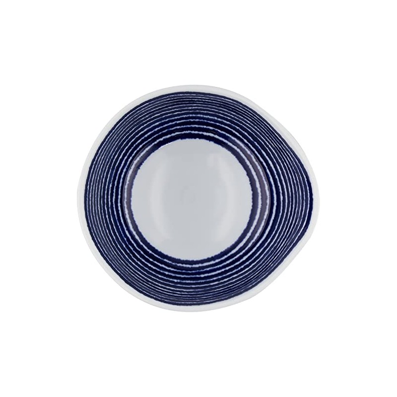 Hasamiyaki 32548 Indigo Aidama Pot with Handles, Indigo Dyed Komasuji