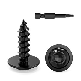 Valorada 50Pcs 3.9 x 13mm Wood Screws Truss Head Stainelss Steel 304 Black Self Tapping Screws for Metal