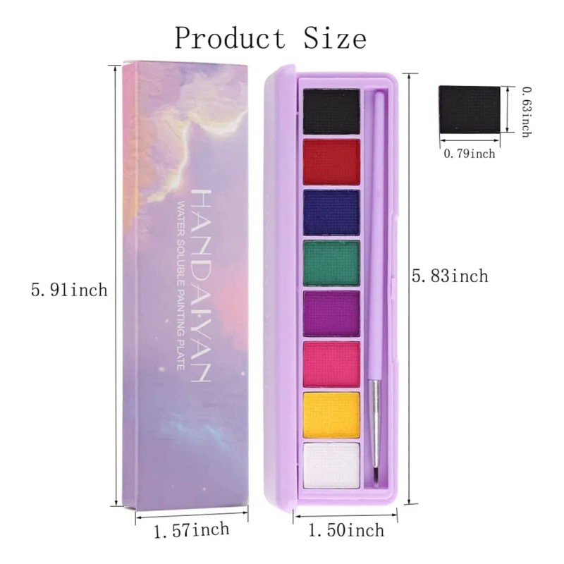 Pintura Corporal Soluble En Agua, Paleta De Delineador