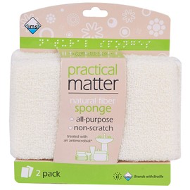Practical Matter Organic Cotton Fiber All-Purpose Kitchen Sponge (Pack of 2)