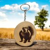 Promotech Stinktier Handgefertigter Lasergravierter Einzelstück Schlüsselanhänger aus Holz