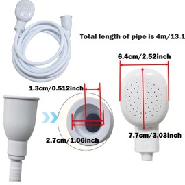 4m/13.12ft Sink Spray Rubber Hose Portable Faucet Sprayer Garden, Shampoo Sprayer Handheld Shower Head Spray Hose Attachment for Dog, Pets, Bathing Baby, Washing Hair, Rinsing Vegetables