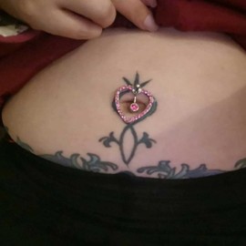 YANCHUN Heart Belly Button Rings Crystal Paved Belly Ring Cz Navel Ring for Women Men Belly Piercings Jewelry (Pink)