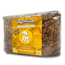 Mycelium Mushroom Growing Kit I Oak & Soy Hull Substrate with Whole Oats I High Yield Proprietary Mix I All-in-One Organic Sterile Grow Bag for Starter & Pro Home Growers, 10lbs