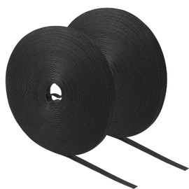 50 m Velcro Cable Ties, 10 mm Wide Velcro Tape on Both Sides Resealable Velcro Cable Velcro Tape Black for Indoor and Outdoor Use (25 m per Roll)