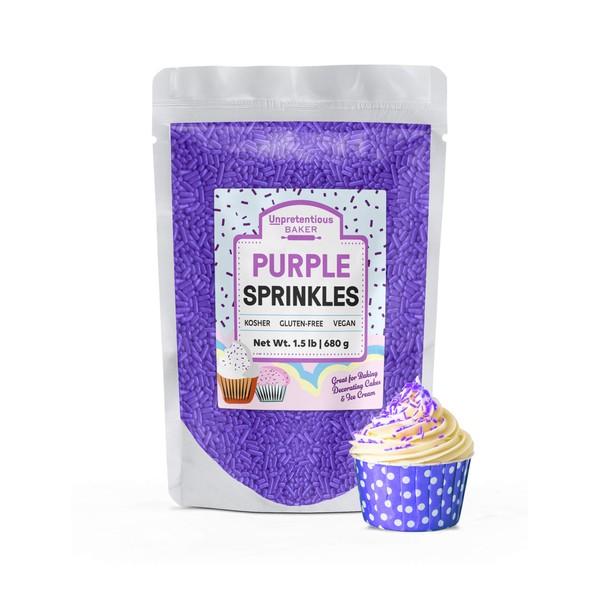 Purple Sprinkles By Unpretentious Baker, 1.5 lb Bright & Colorful