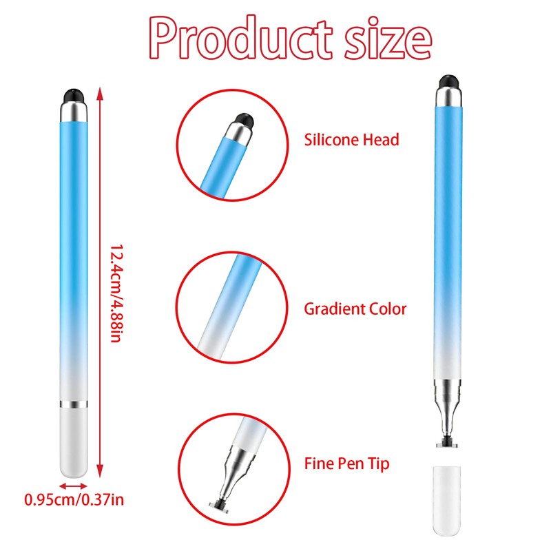 2 in 1 Stylus Pens for Touch Screens,4 Pack Gradient