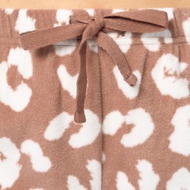 Fruit of the Loom Women's Fleece Sleep Pajama Pant, 2 Pack, Heather Burlwood/Animal Print, 2X