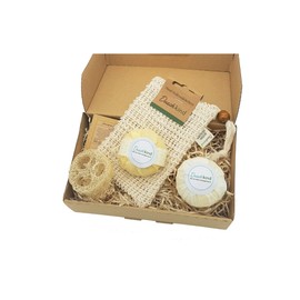 Duschkind 4-in-1 Solid Shampoo Natural Cosmetics Calendula & Wild Rose for Normal to Oily Hair Pack of 2 Handmade Vegan Natural Sisal & Loofah Disc 100% Organic Plastic Free