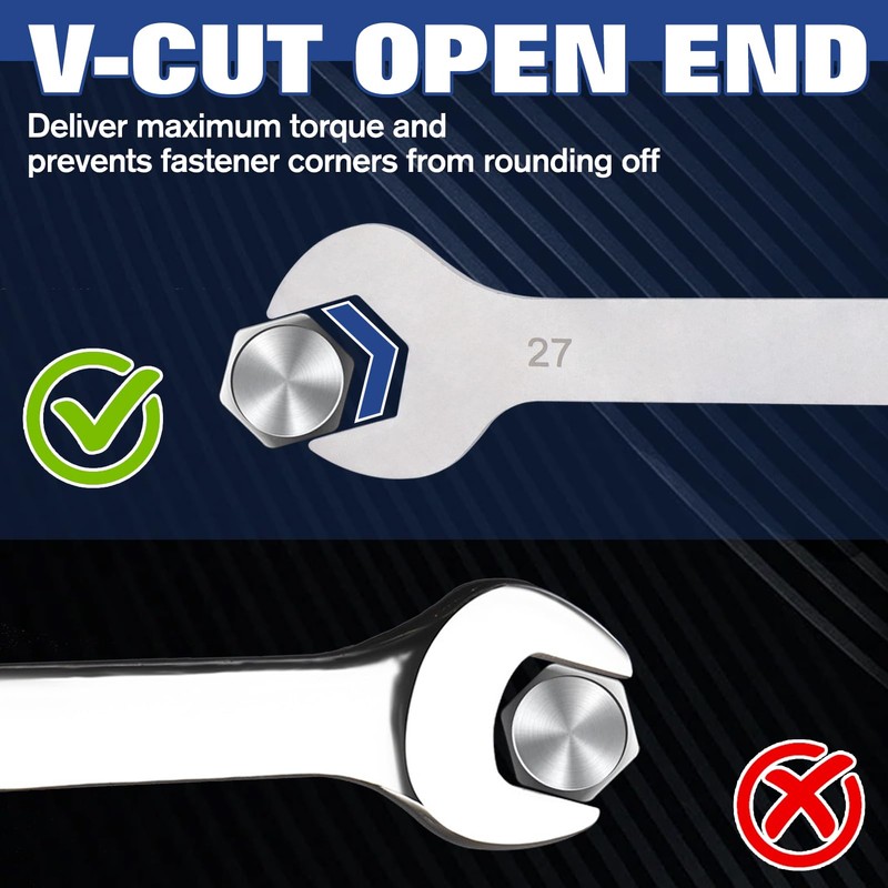 SPEEDWOX 8pcs Slim Wrench Set Ultra Thin Open End Wrench