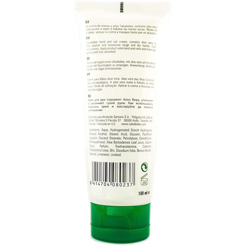 Tabaiba loe Aloe Vera Hand Cream 100 ml Pack of