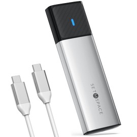SSD Enclosure Tool-Free, SETMSPACE M.2 NVME SSD Enclosure USB C 10Gbps, NVME Enclosure Aluminum to PCIe M-Key, M.2 Enclosure with USB C Cable Only for NVME SSDs 2230/2242/2260/2280(Silver)