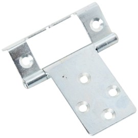 Merriway® BH01811 (2 Pcs) Non-Mortise Cranked Partial Wrap Cupboard Cabinet Door Flush Hinge, 50mm (2 inch) with 5/8 inch Crank Bright Zinc Plated - Pack of 2 Pieces