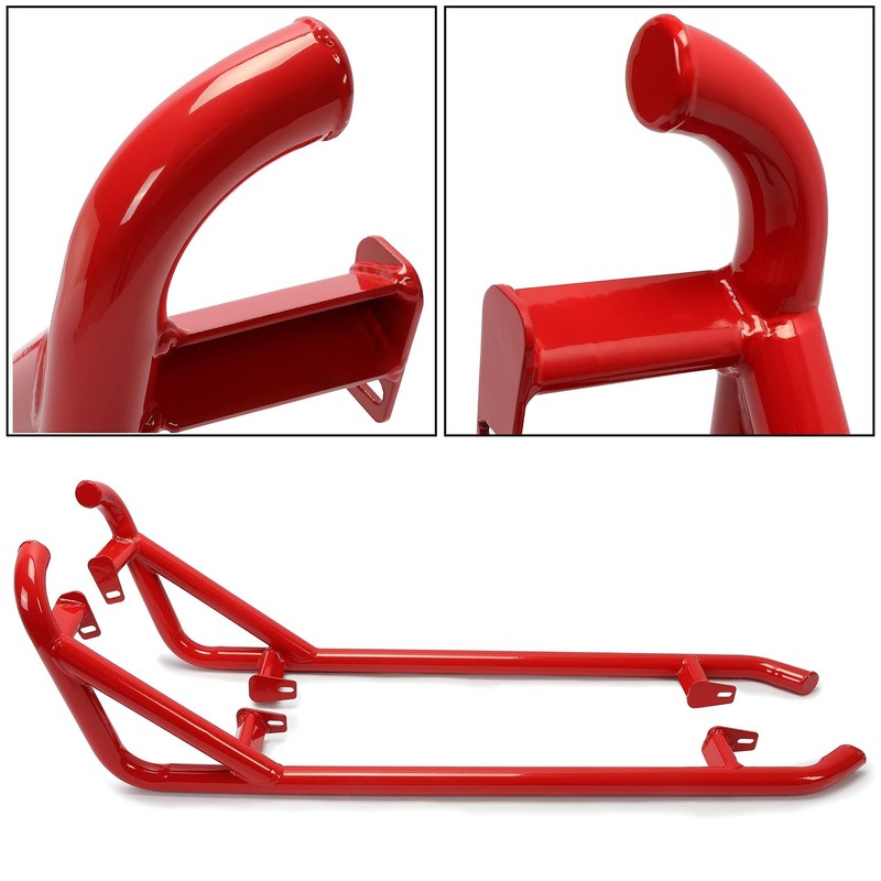 ECOTRIC Red Nerf Bars Rock Sliders Compatible with 2014-2023 Polaris