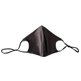 Hugs Living 100% Mulberry Silk Face Mask with Filter Pocket and Adjustable Ear Loops (Dark Grey)