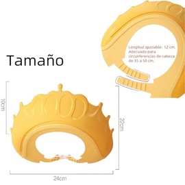 2 gorros de ducha ajustables para el champú del bebé, de silicona suave y segura, con bonita forma de corona (Amarillo+Rosa)