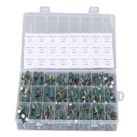 460Pcs Electrolytic Capacitor Kit Inline Aluminum Electrolytic Capacitor Assortment Kit 6.3V‑50V Green