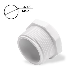 5pcs 3/4 Inch PVC Pipe End Cap - Sch 40 MNPT 3/4 PVC Cap - 3/4 Inch Male Threaded Plug