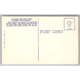 c1940s Lily Pond Band Stand Garfield Park Chicago Postcard