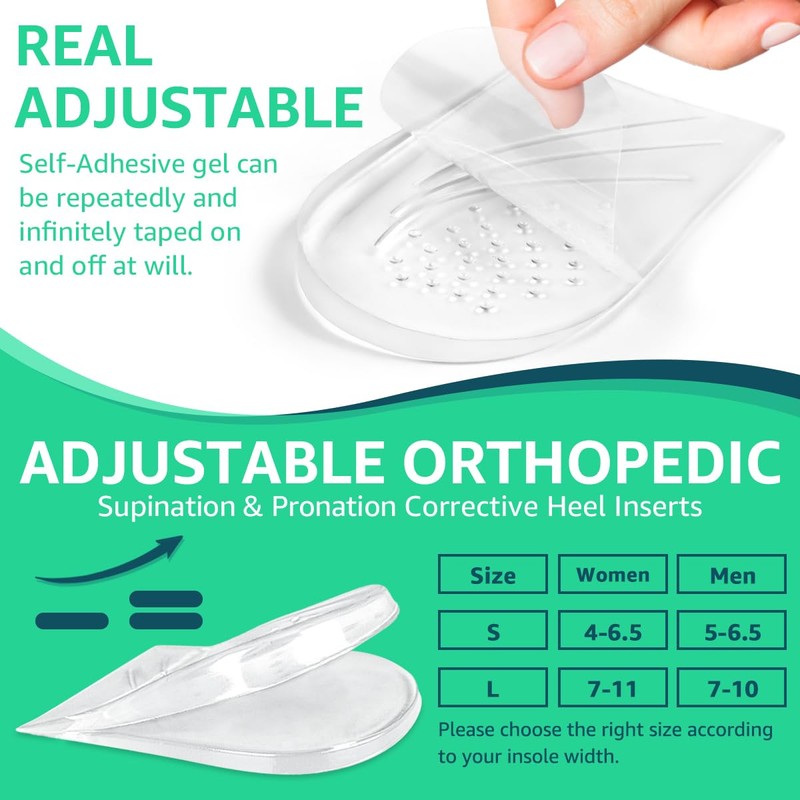 Skyfoot 2 Layers Adjustable Heel Wedge Inserts for Supination &