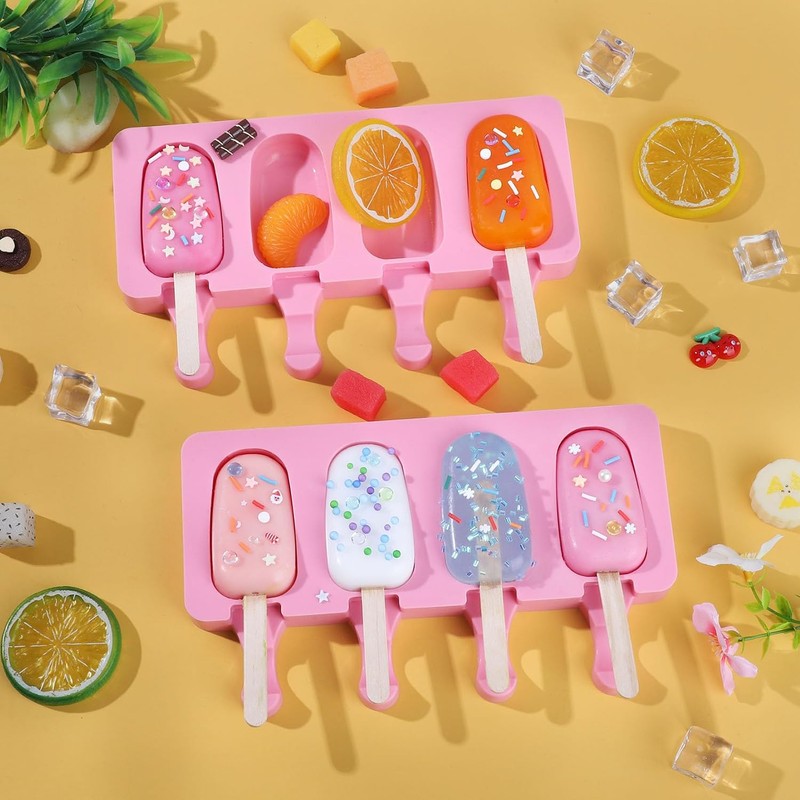 Juego de moldes para paletas de hielo, 2 moldes con