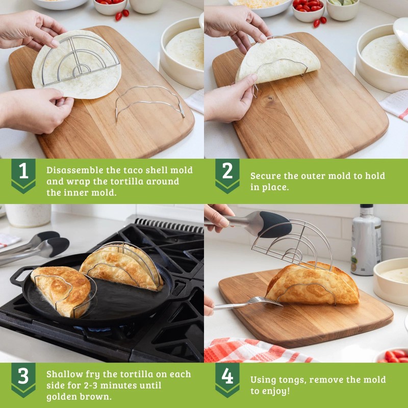 Chef Tacos 2Pack Premium Taco Shell Molder for Oven &
