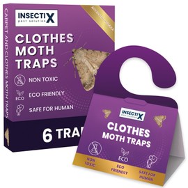 Premium Clothes Moth Monitoring Traps – 6 Pack Non-Toxic, Odourless Pheromone Pads for Detecting Moth Activity in Wardrobes, Drawers, Fabric & Storage – Safe for Homes with Pets and Children