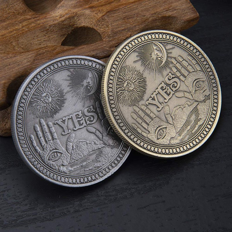 iayokocc Souvenir Coin YES NO Flipping Challenge Coin Decision Maker