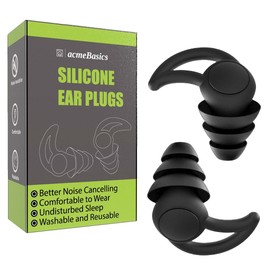 Silicone Ear Plugs for Sleeping Noise Cancelling by Acme Basics. Reusable, Swimming and Noise Reduction – Silicone Ear Buds with Storage Case, Washable, Helps Hearing Protection, Snoring, Travel