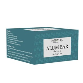 Alum Bar (Ammonium aluminium sulfate) (Phitkari) by minature |Pack of 4 Alum Stone(Fitkari)| Alum Shaving Bar | Alum Blocks | 100% Only Alum | Nothing Added| Chemical & Preservative Free| Pure & Natural (400g)